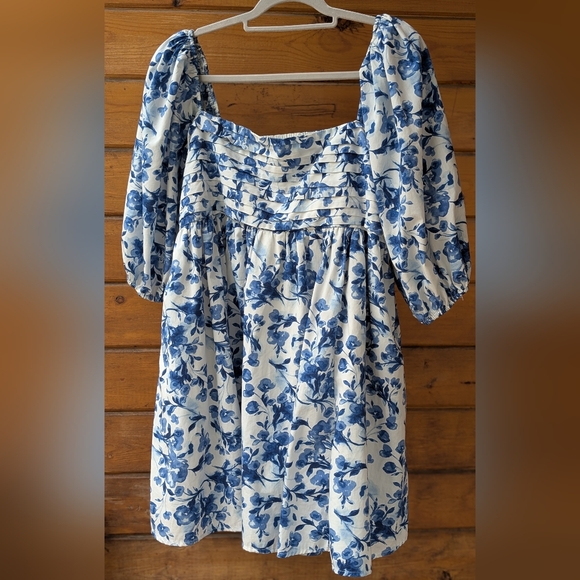 Abercrombie & Fitch Emerson Poplin Puff Sleeve Mini Dress XL EUC - Picture 4 of 11